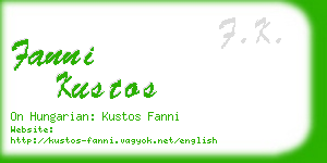 fanni kustos business card